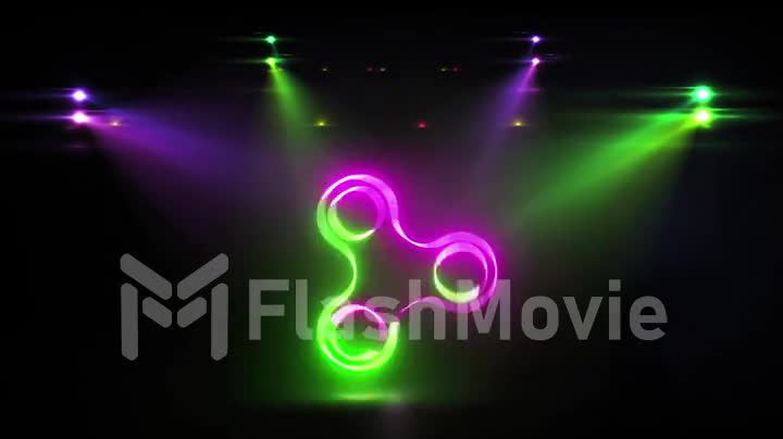 Glowing rotating pink green spinner