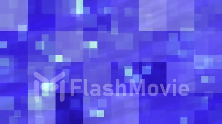 Abstract fractal blue flashing cubes