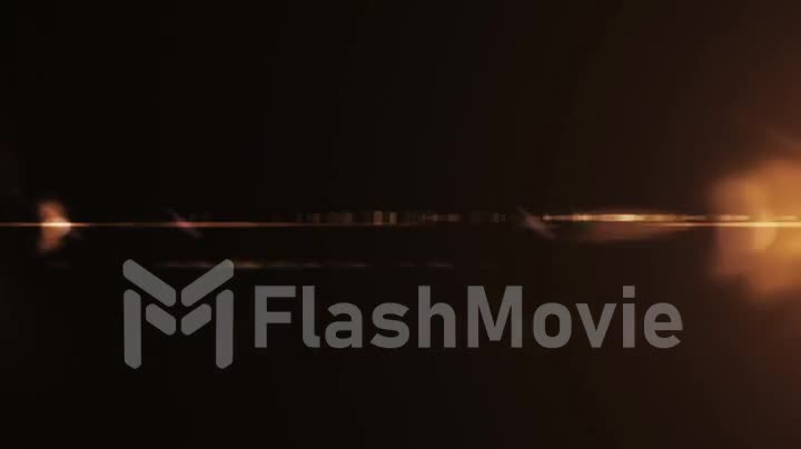 Golden lens flare light for cinematic text