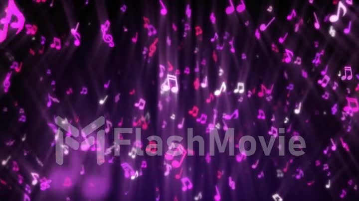 Abstract background with purple musical notes