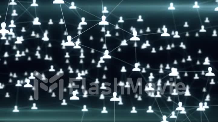 The concept of connections between people in the virtual world, social networks, seamless animation
