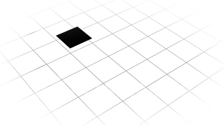 Animation of a square in a grid in black and white